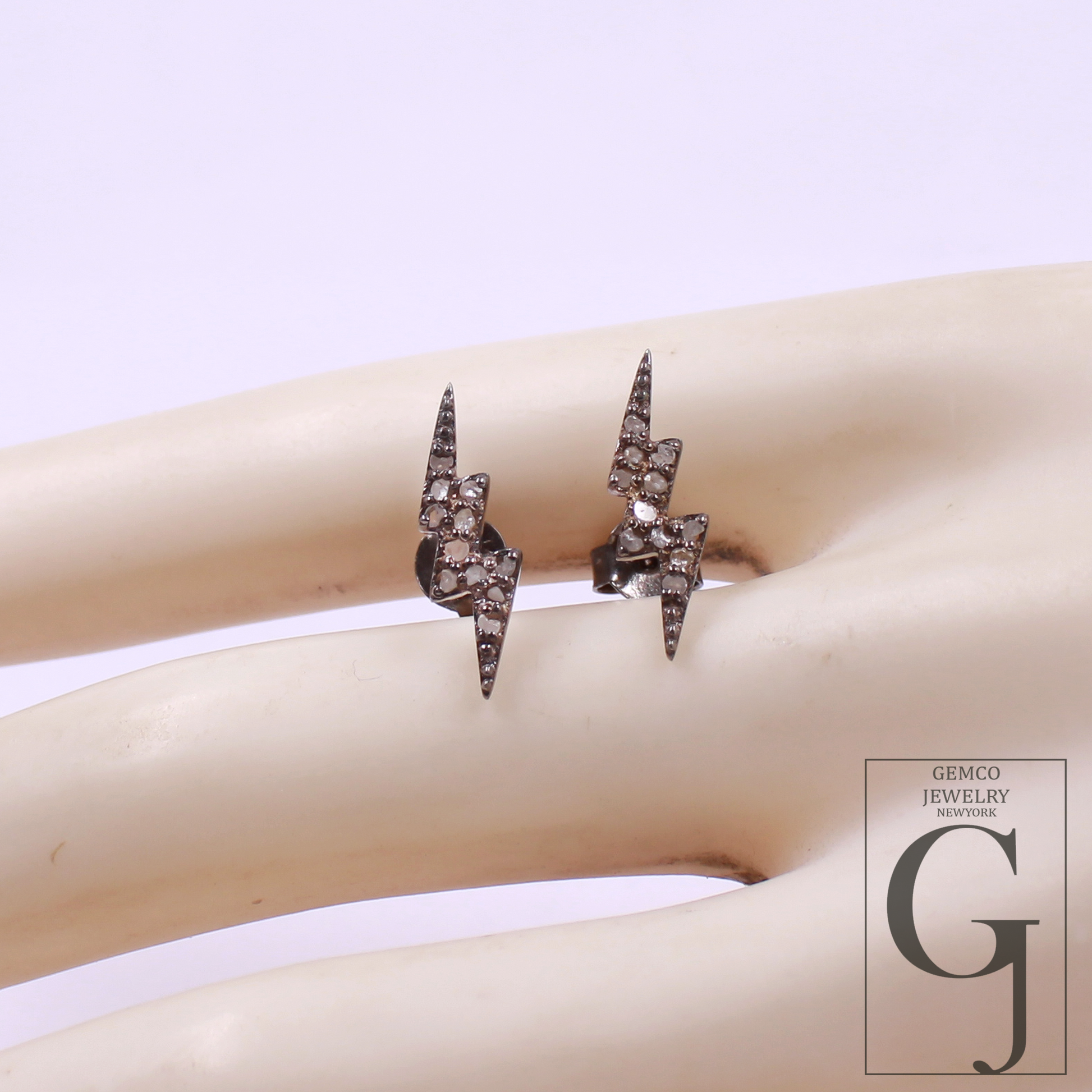 Natural Rosecut Pave Diamonds Earrings In 925 Sterling Silver Handmade Finish Designer Diamond Earring For Everyday Wear