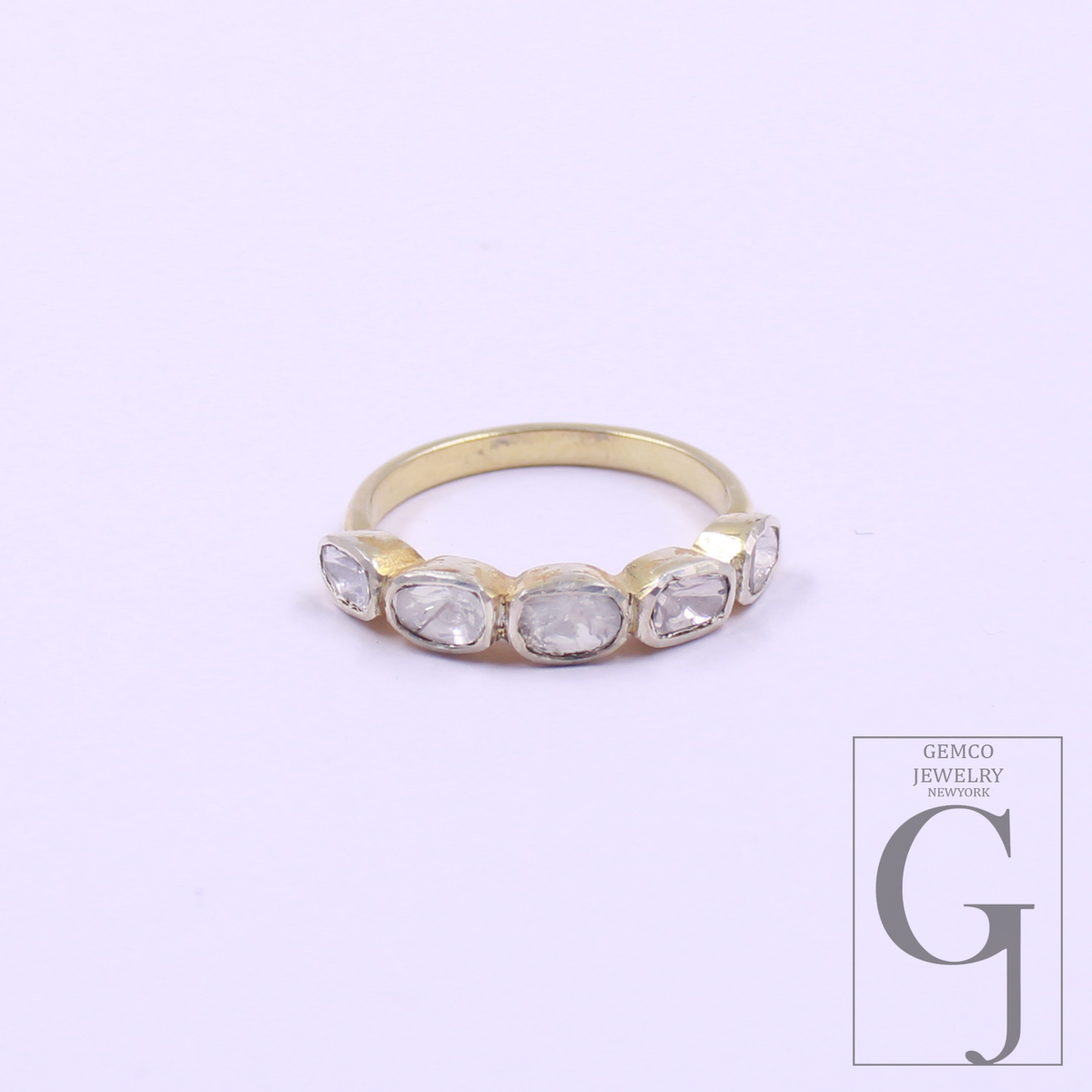 Beautiful Designer Flat Polki Diamond Ring Made In 925 Sterling Silver Handmade Finish Natural Diamond Ring