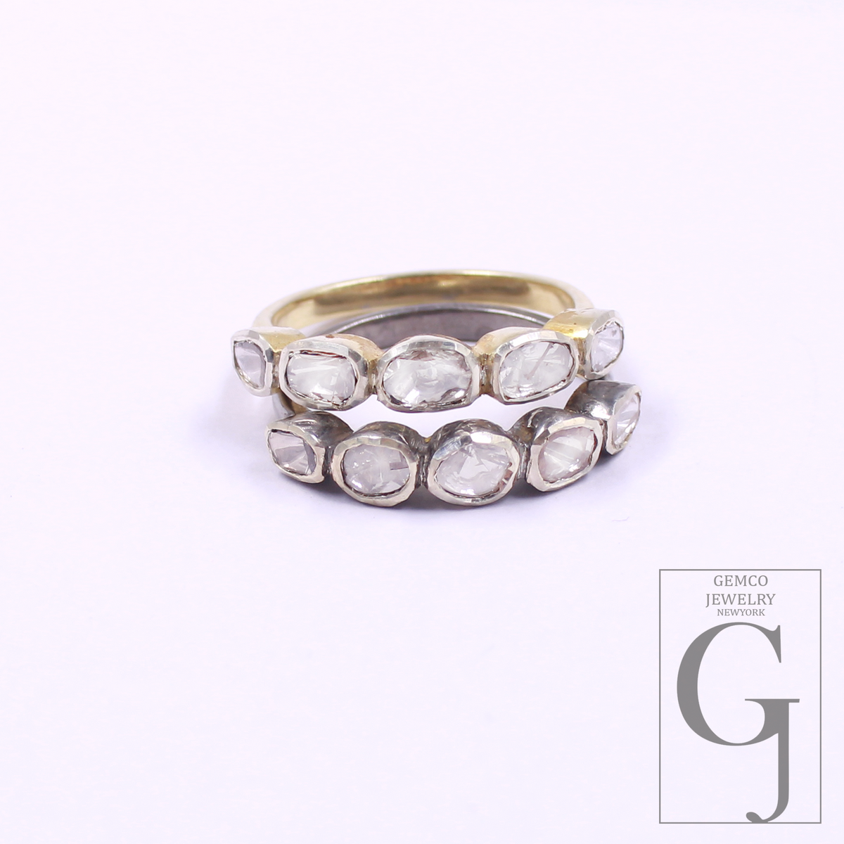 Beautiful Designer Flat Polki Diamond Ring Made In 925 Sterling Silver Handmade Finish Natural Diamond Ring