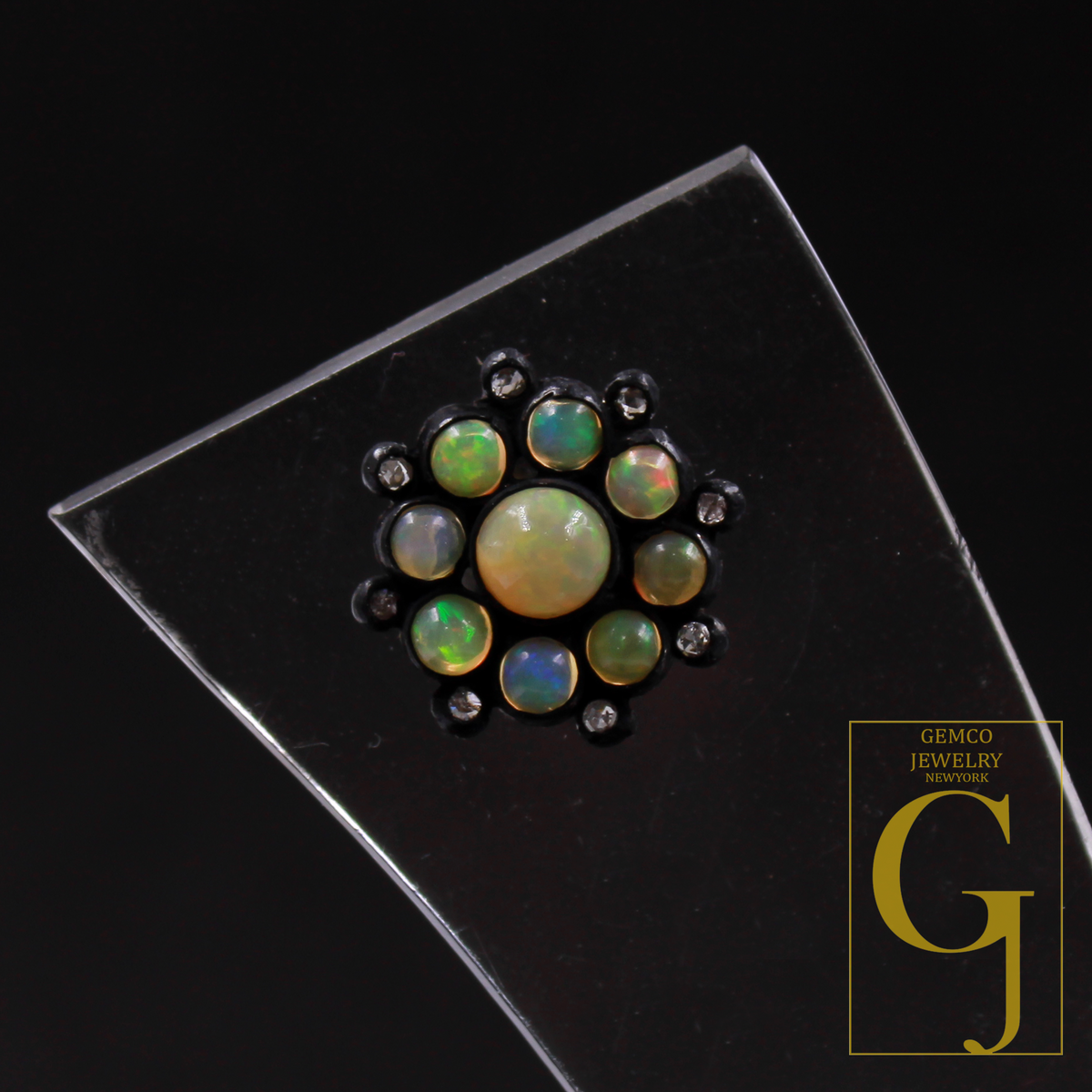 Natural Ethiopian Opal Earrings With Rosecut Pave Diamonds In 925 Sterling Silver Handmade Finish Opal Earrings Jewelry For Everyday Wear