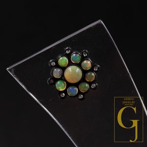 Natural Ethiopian Opal Earrings With Rosecut Pave Diamonds In 925 Sterling Silver Handmade Finish Opal Earrings Jewelry For Everyday Wear