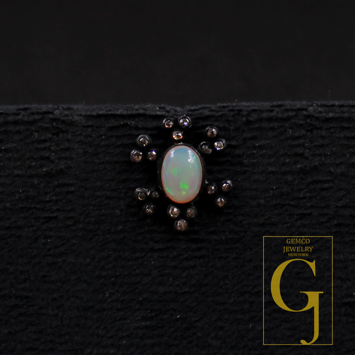 Designer Ethiopian Opal Earrings With Rosecut Pave Diamond 925 Sterling Silver Handmade Diamond Jewelry For Everyday Wear