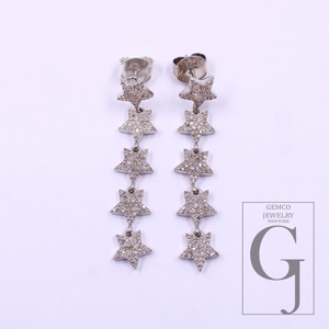 Designer Natural Rosecut Pave Diamond Earrings In 925 Sterling Silver Handmade Finish Diamond Earrings For Gift For Her