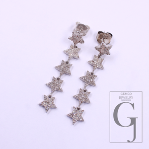 Designer Natural Rosecut Pave Diamond Earrings In 925 Sterling Silver Handmade Finish Diamond Earrings For Gift For Her