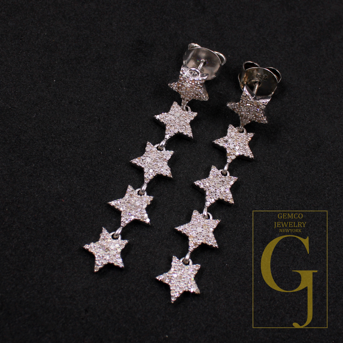 Designer Natural Rosecut Pave Diamond Earrings In 925 Sterling Silver Handmade Finish Diamond Earrings For Gift For Her