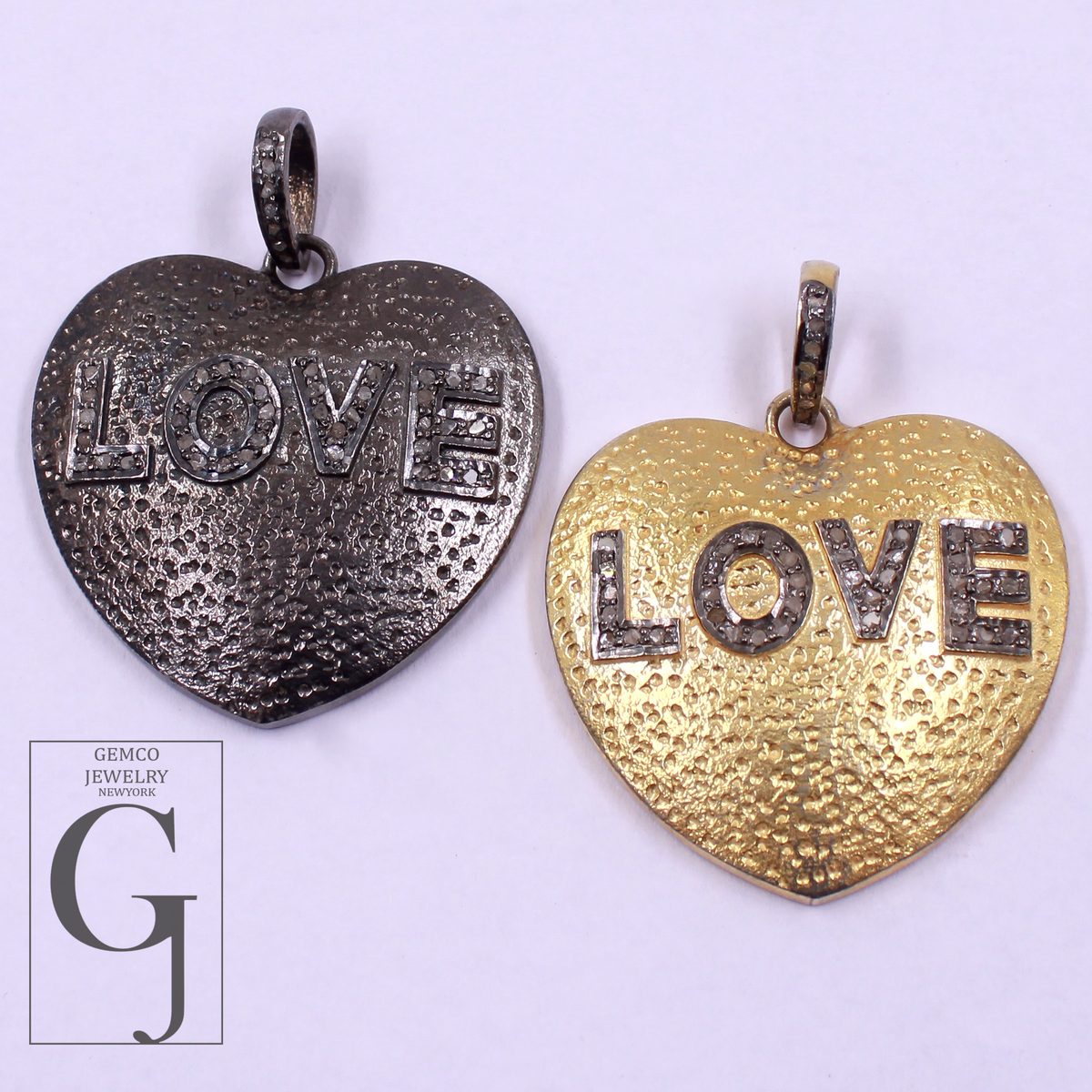 Designer Love Pendant With Rosecut Pave Diamond Made In 925 Sterling Silver Beautiful Heart Shape Pendant Jewelry