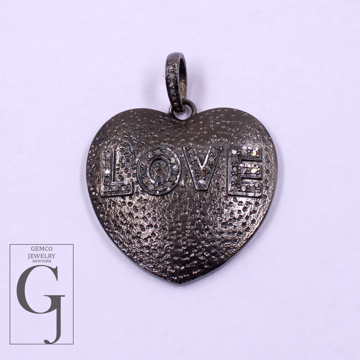 Designer Love Pendant With Rosecut Pave Diamond Made In 925 Sterling Silver Beautiful Heart Shape Pendant Jewelry