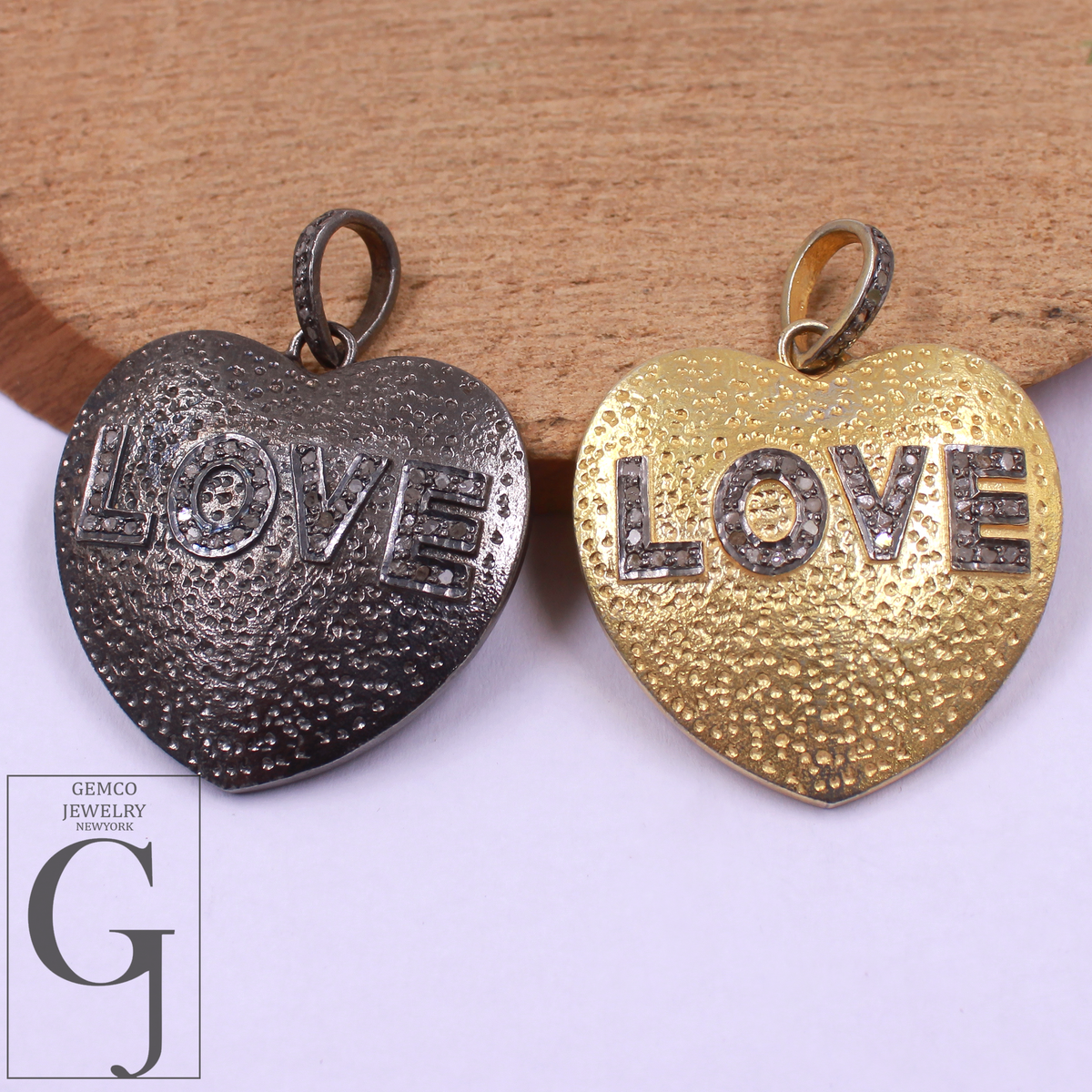 Designer Love Pendant With Rosecut Pave Diamond Made In 925 Sterling Silver Beautiful Heart Shape Pendant Jewelry