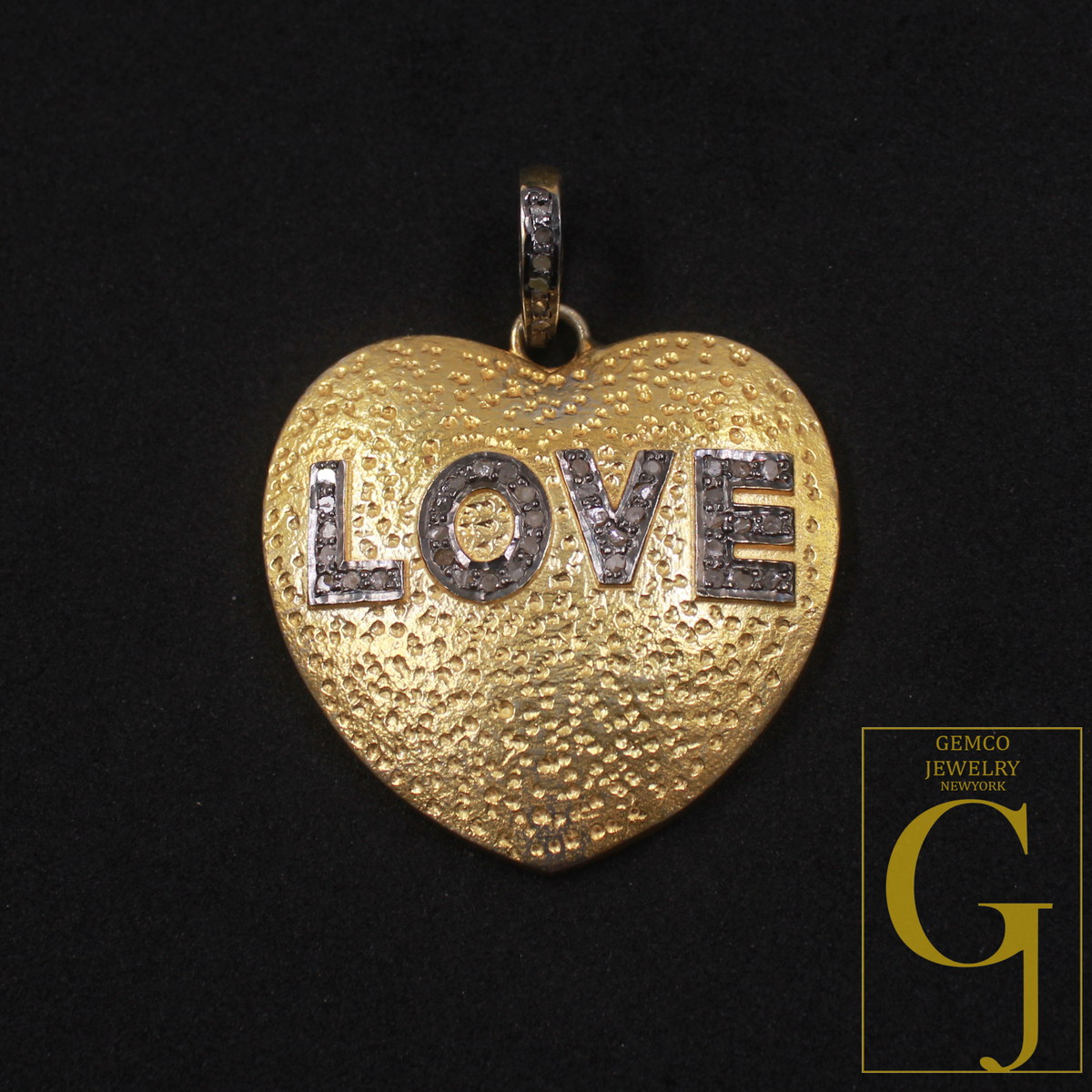 Designer Love Pendant With Rosecut Pave Diamond Made In 925 Sterling Silver Beautiful Heart Shape Pendant Jewelry