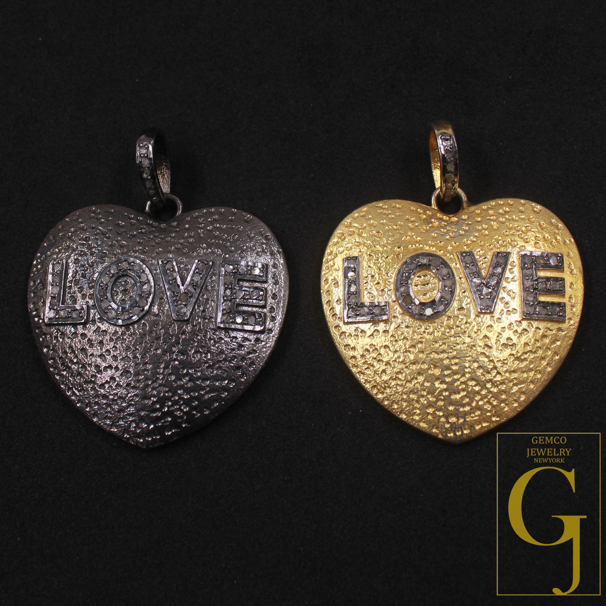 Designer Love Pendant With Rosecut Pave Diamond Made In 925 Sterling Silver Beautiful Heart Shape Pendant Jewelry