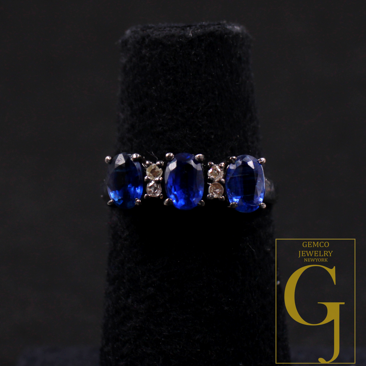 One Of A Kind Kyanite Ring With Rosecut Pave Diamond Made In 925 Sterling Silver Designer Diamond And Kyanite Ring Gift For Her
