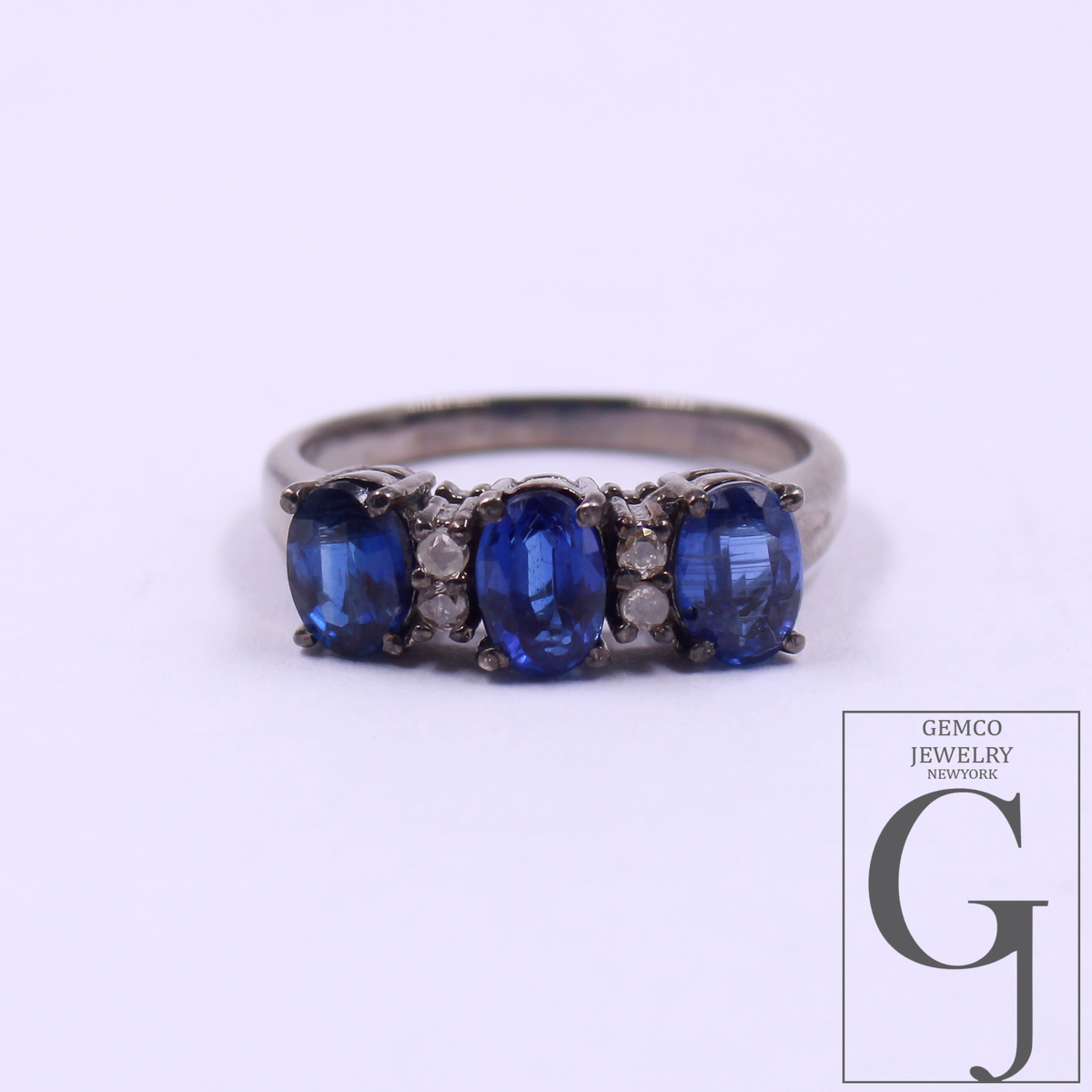 One Of A Kind Kyanite Ring With Rosecut Pave Diamond Made In 925 Sterling Silver Designer Diamond And Kyanite Ring Gift For Her