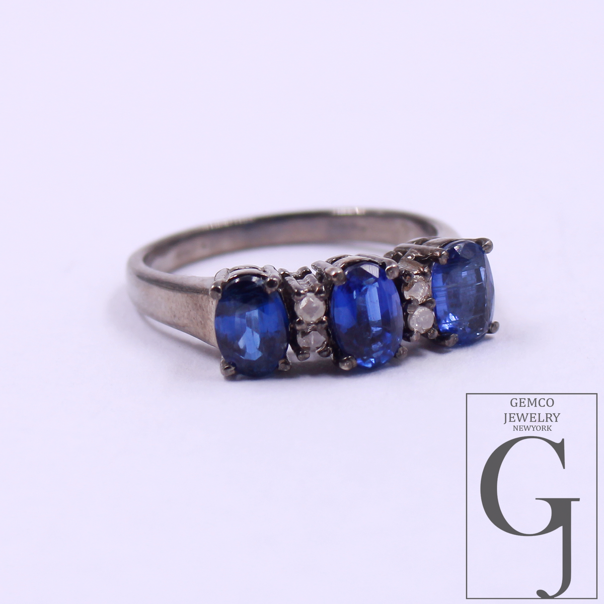 One Of A Kind Kyanite Ring With Rosecut Pave Diamond Made In 925 Sterling Silver Designer Diamond And Kyanite Ring Gift For Her