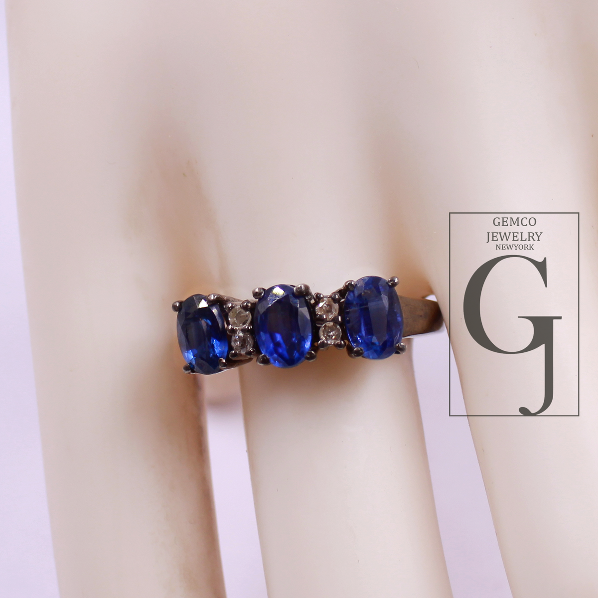 One Of A Kind Kyanite Ring With Rosecut Pave Diamond Made In 925 Sterling Silver Designer Diamond And Kyanite Ring Gift For Her