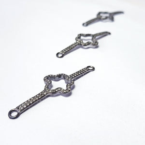 Pave diamond rosecut connector 925 sterling silver connector handmade diamond connector beautiful pave diamond bracelet connector