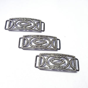 Pave diamond rosecut connector 925 sterling silver connector handmade diamond connector beautiful cutting stylish diamond bracelet connector