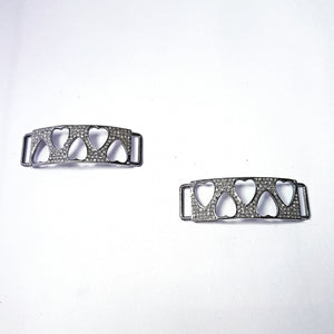 Pave diamond rosecut connector 925 sterling silver connector handmade diamond connector heart cutting design diamond bracelet connector