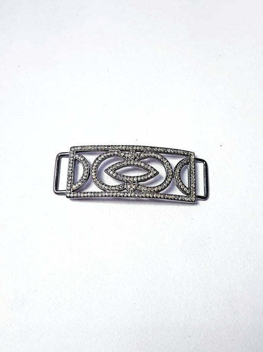 Pave diamond rosecut connector 925 sterling silver connector handmade diamond connector beautiful cutting stylish diamond bracelet connector