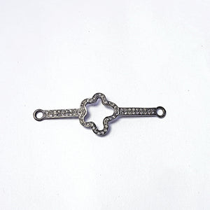 Pave diamond rosecut connector 925 sterling silver connector handmade diamond connector beautiful pave diamond bracelet connector