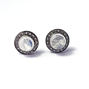 pave diamond beautiful stud earring Pave diamond earring 925 sterling silver earring pave diamond silver earring diamond earring jewelry