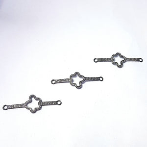 Pave diamond rosecut connector 925 sterling silver connector handmade diamond connector beautiful pave diamond bracelet connector