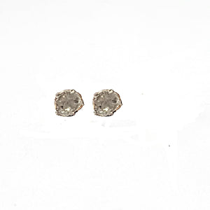 Beautiful Designer Pave Rosecut Diamond 925 Sterling Silver Handmade Polki Diamond Studs