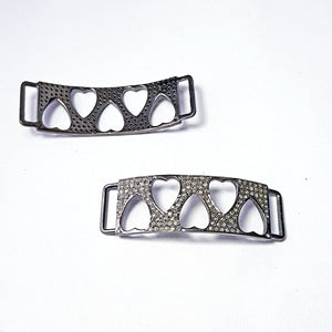 Pave diamond rosecut connector 925 sterling silver connector handmade diamond connector heart cutting design diamond bracelet connector