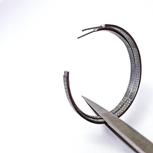 Boho Pave Diamond Earring  Sterling Silver Earring Pave Diamond Silver Earring 925 Sterling Double Line Diamond Earring 53mm