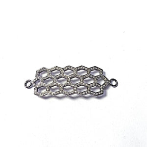 Pave diamond rosecut connector 925 sterling silver connector handmade diamond bracelet connector beautiful pave setting new design connector