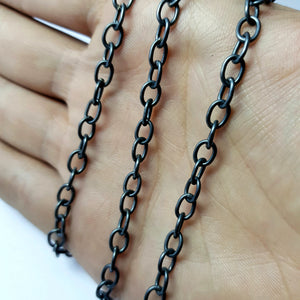 Antique Finish Oxidized 925 Sterling Silver Handmade Links Chains Links Size 5mm Jewelry Supplies Chunkey Chain