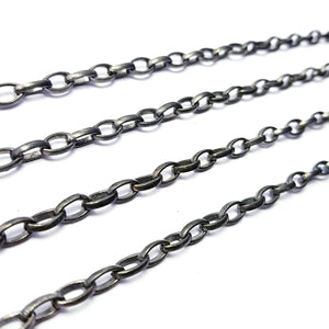 Antique Finish Oxidized 925 Sterling Silver Handmade Links Chains 5mmX7mm Links Size Jewelry Supplies Chunkey Chain