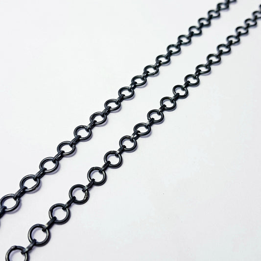 Antique Finish Oxidized 925 Sterling Silver Handmade Link Chains 5mm Links Size Jewelry Supplies Chunkey Chain