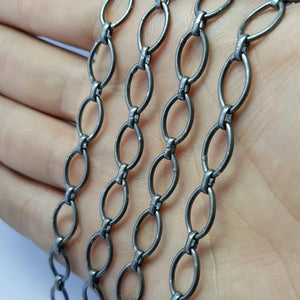 Antique Finish Oxidized 925 Sterling Silver Cable Chains 15mmX10mm Size Links Jewelry Supplies Chunkey Chain