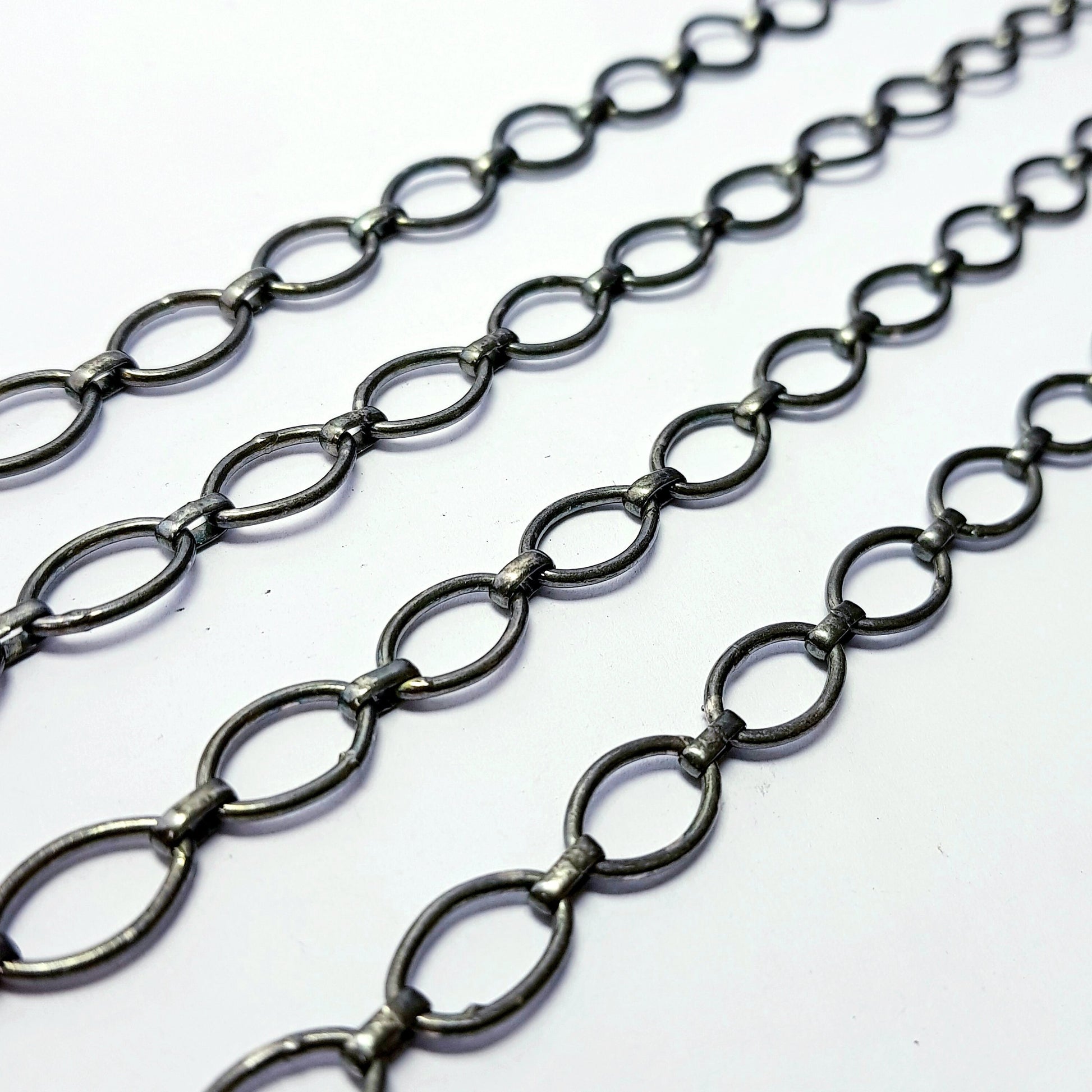 Antique Finish Oxidized 925 Sterling Silver Cable Chains 15mmX10mm Size Links Jewelry Supplies Chunkey Chain