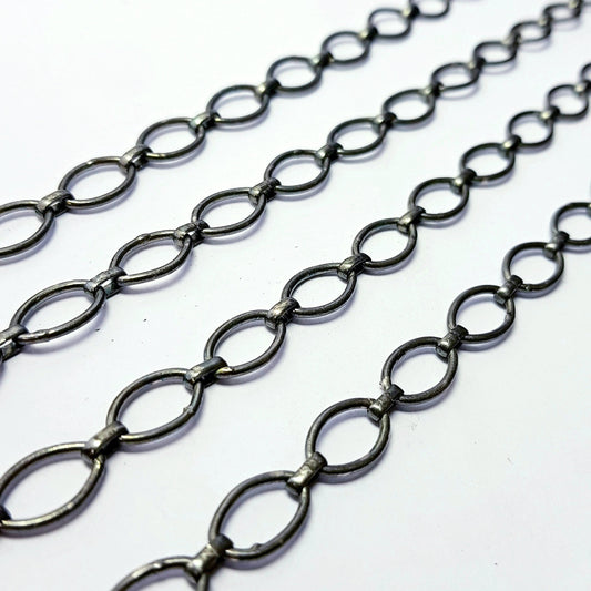 Antique Finish Oxidized 925 Sterling Silver Cable Chains 15mmX10mm Size Links Jewelry Supplies Chunkey Chain