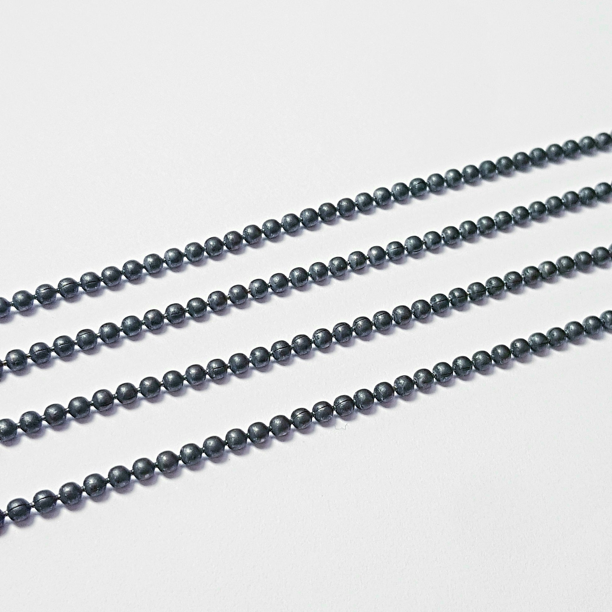 Antique Finish Oxidized 925 Sterling Silver Handmade Ball Chains Cable Jewelry Supplies Chunkey Chain