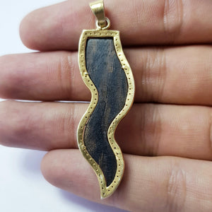 Beautiful Designer Wooden Pave Diamond Pendant 925 Sterling Silver Handmade Finish Diamond Pendant Jewelry