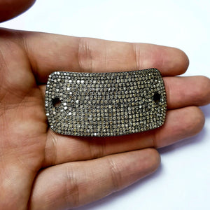 Rosecut pave diamond connector 925 sterling silver handmade finish beautiful diamond connector charms
