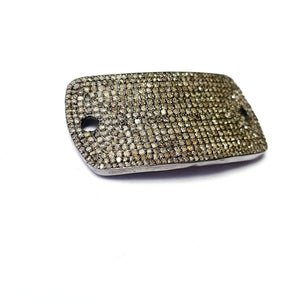 Rosecut pave diamond connector 925 sterling silver handmade finish beautiful diamond connector charms