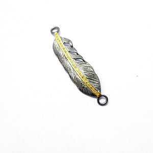 Very Beautiful Feather Rosecut Pave Diamond Bracelet Connector 925 Sterling Silver Handmade Finish Diamond Connector Charms