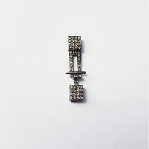 Pave rosecut diamond 925 sterling silver handmade lather straps connector
