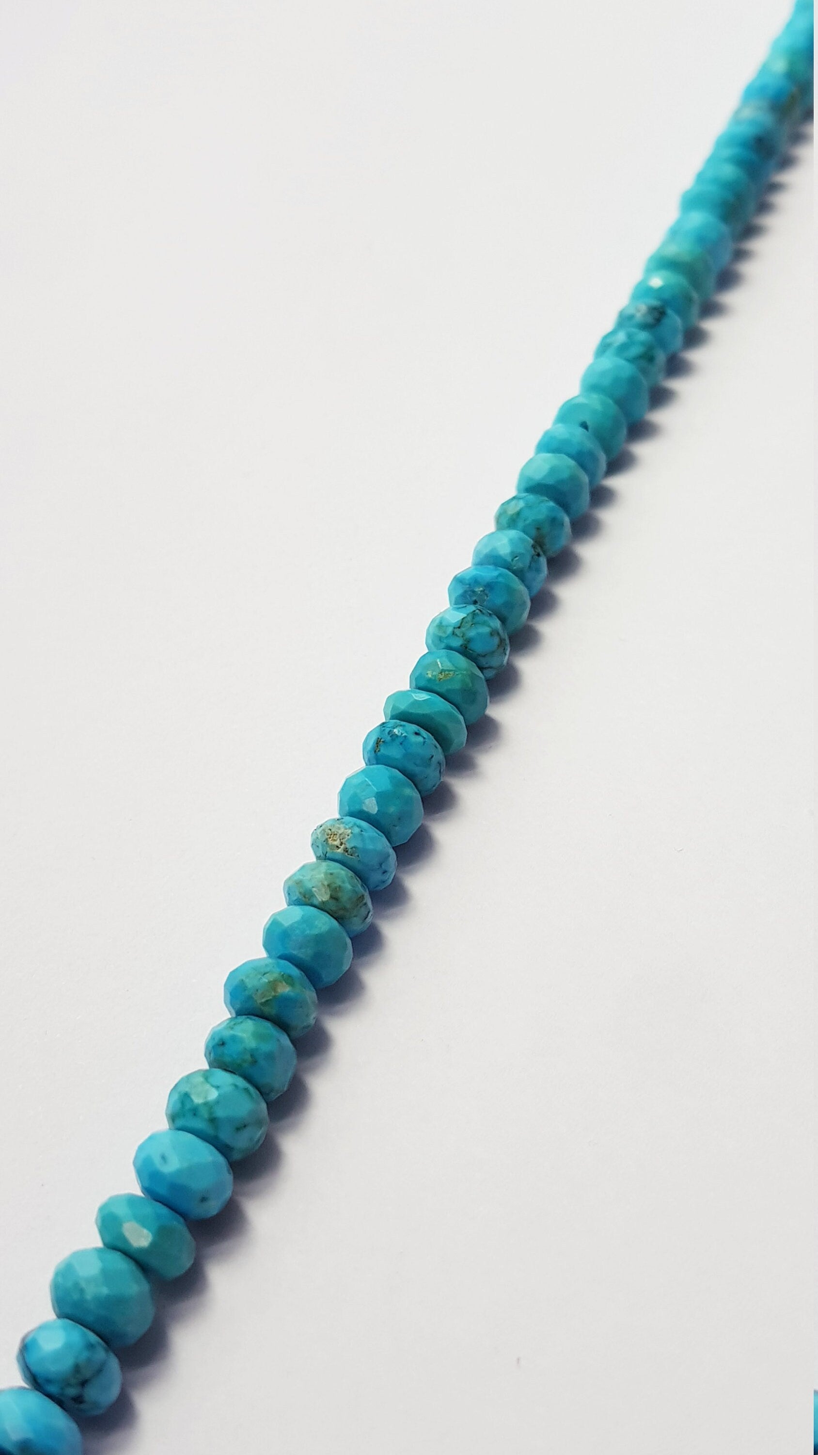 Rare Natural Arizona Turquoise beads , Arizona faceted turquoise beads,AAA high quality faceted Rondelles beads size 5-6mm 13 inche strand