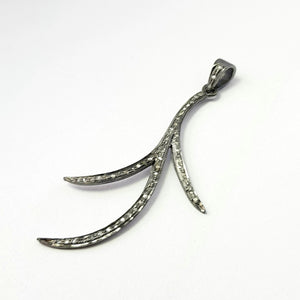 Very beautiful designer Rosecut pave diamond pendant 925 sterling silver handmade finish diamond jewelry pendant