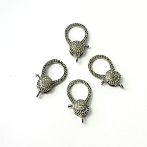 Designer Rosecut Pave Diamond Lobster Design Clasps 925 Sterling Silver Handmade Finish Clasps With Matching Diamond Jump Ring