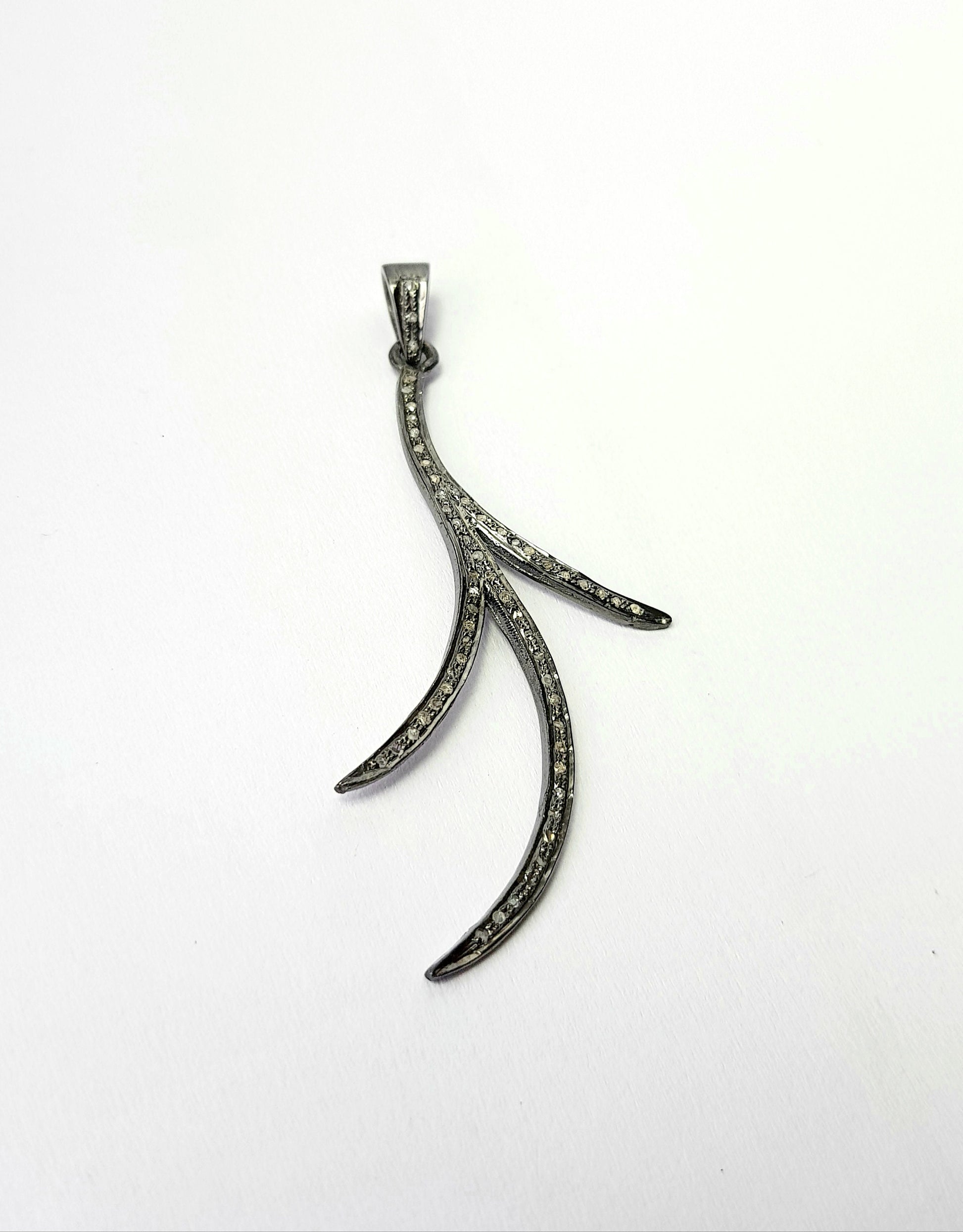Very beautiful designer Rosecut pave diamond pendant 925 sterling silver handmade finish diamond jewelry pendant