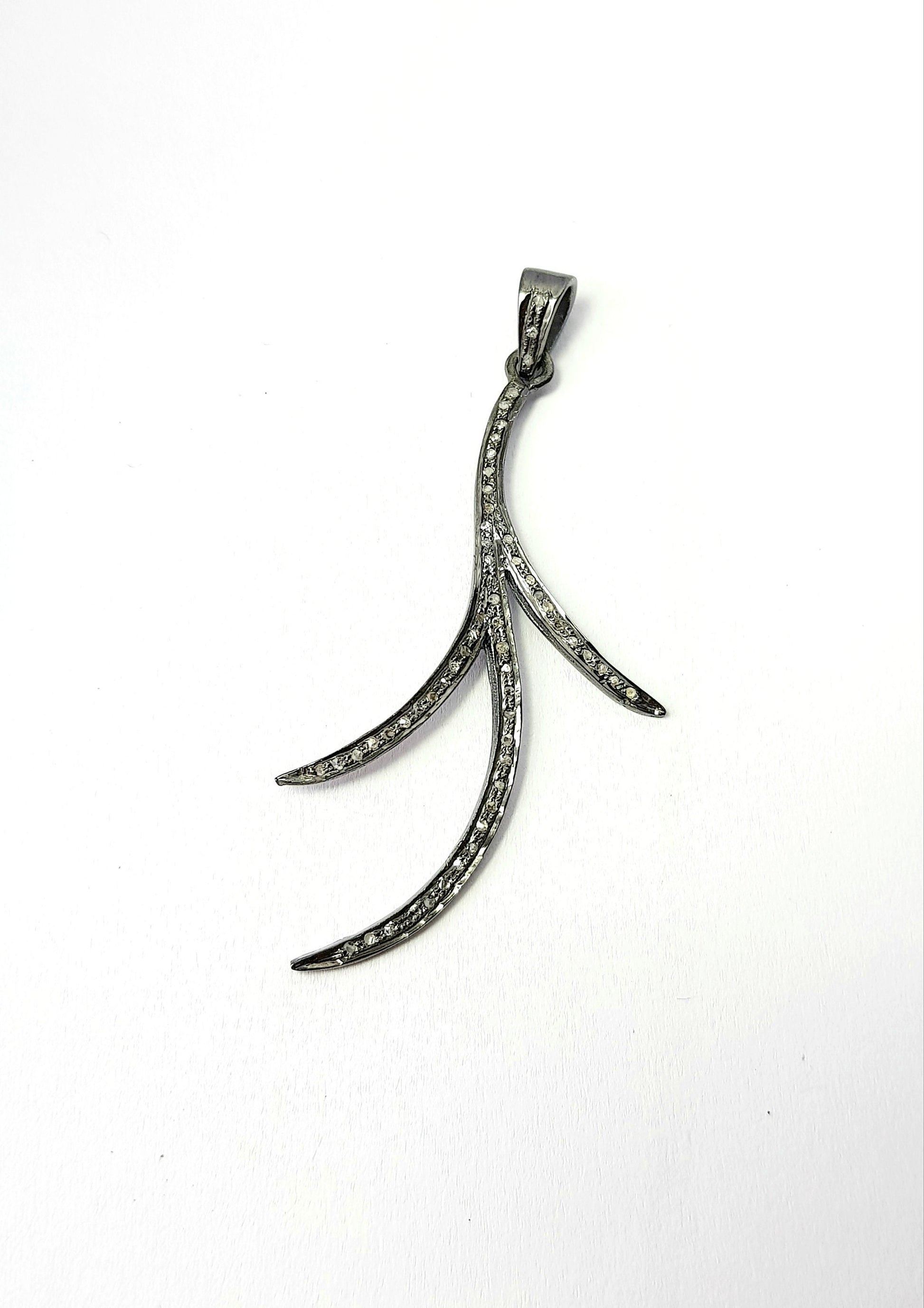 Very beautiful designer Rosecut pave diamond pendant 925 sterling silver handmade finish diamond jewelry pendant