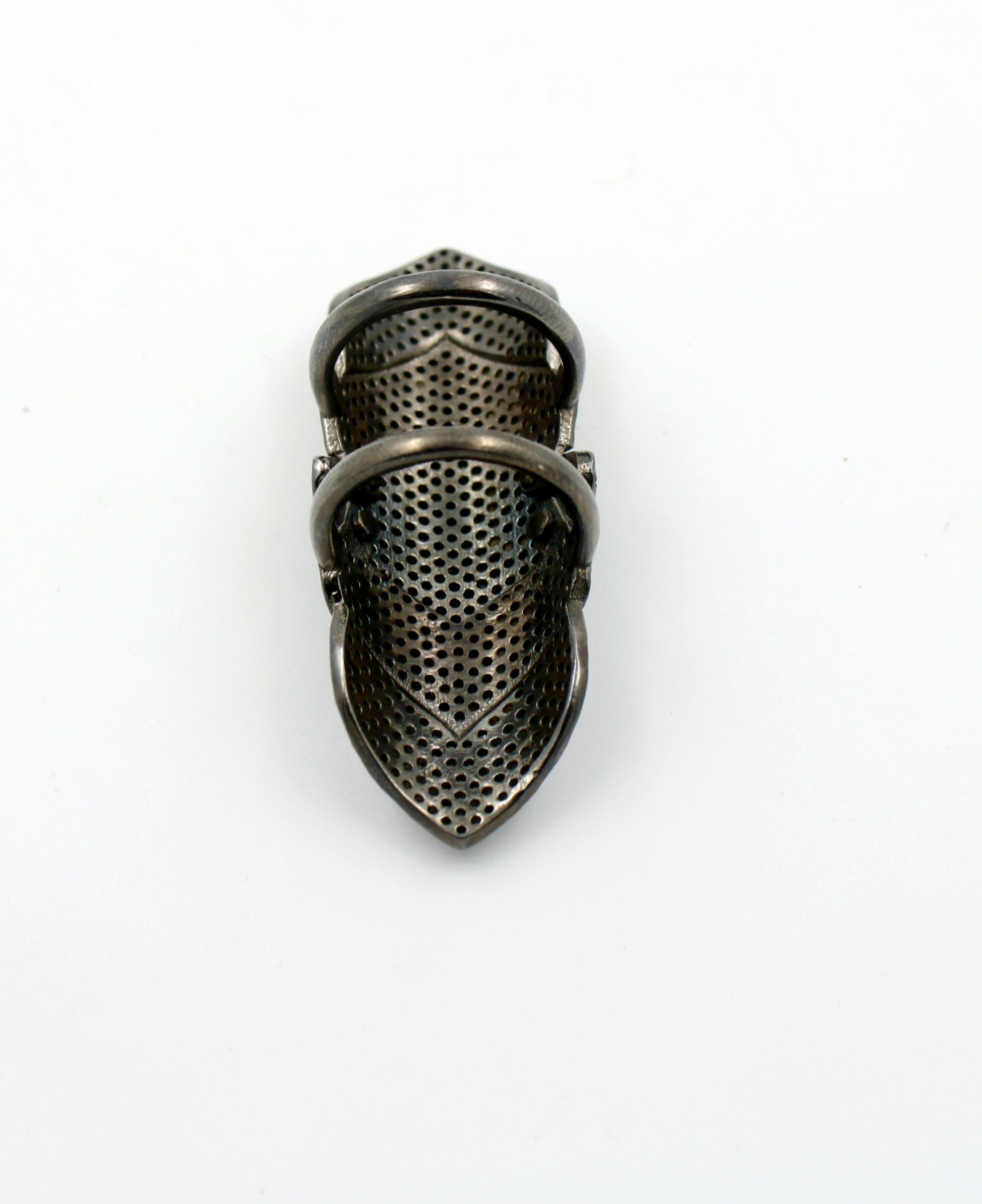 One of a kind Oxidized finish designer Rosecut pave diamond rings 925 sterling silver handmade silver finish diamond ring