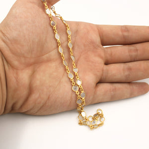 Antique Finish Oxidized And 14K Vermail Gold  925 Sterling Silver Handmade Diamond Slice Polki Chains Necklace Chains Chunkey Chain