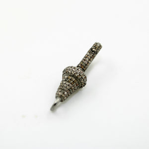 Beautiful Designer Rosecut Pave Diamond Lobster Design Clasps 925 Sterling Silver Handmade Finish Clasps With Matching Diamond Jump Ring