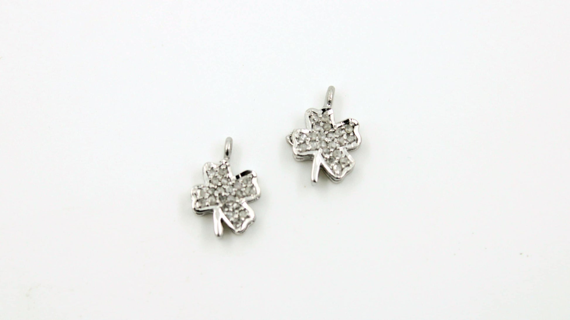 Very Beautiful Luck Leaf Designer Rosecut Pave Diamond Pendant 925 Sterling Silver Handmade Finish Diamond Charms Pendant